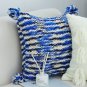 SOGA 45cm Throw Pillow Deep Sea Blue Gradient Dyed Decorative Soft Square
