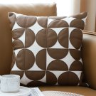 SOGA 45cm Brown Leather Square Pillow Half Moon Patchwork Design SOGA 45cm Brown Leather Square Pillow Half Moon Patchwork Design