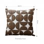 SOGA 45cm Brown Leather Square Pillow Half Moon Patchwork Design