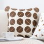 SOGA 45cm Brown Leather Square Pillow with 3D Circle Pattern Decorative Cushion