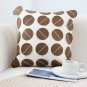 SOGA 45cm Brown Leather Square Pillow with 3D Circle Pattern Decorative Cushion