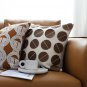 SOGA 45cm Brown Leather Square Pillow with 3D Circle Pattern Decorative Cushion