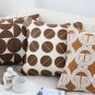 SOGA 45cm Brown Leather Square Pillow with 3D Circle Pattern Decorative Cushion