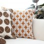 SOGA 45cm Brown Checkered Chain Jacquard Square Pillow Decorative Cushion