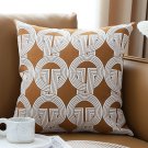 SOGA 45cm Brown Circular Chain Jacquard Square Pillow Decorative Cushion