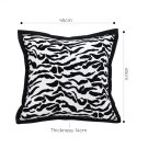 SOGA 45cm Black and White Luxury Cushion Light Mottled Texture SOGA 45cm Black and White Luxury Cushion Light Mottled Texture