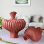 SOGA 28X30cm Ornament Large Matte Red Vases Countertop Decoration