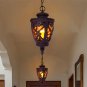SOGA 48cm Vintage Aluminum Glass Lamp Lantern Chandelier for Home Decor