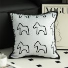 SOGA 45cm Throw Pillow White Teddy Fleece Square Pony Design Decorative Cushion