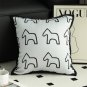 SOGA 45cm Throw Pillow White Teddy Fleece Square Pony Design Decorative Cushion