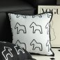 SOGA 45cm Throw Pillow White Teddy Fleece Square Pony Design Decorative Cushion