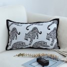 SOGA 30cm Throw Pillow White Leopard Light Luxury Lumbar Decorative Cushion SOGA 30cm Throw Pillow White Leopard Light Luxury Lumbar Decorative Cushion