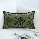 SOGA 30cm Throw Pillow Green Leopard Lumbar Decorative Cushion SOGA 30cm Throw Pillow Green Leopard Lumbar Decorative Cushion