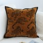 SOGA 45cm Throw Pillow Dark Brown Leopard Square Retro Decorative Cushion
