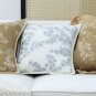 SOGA 45cm Throw Pillow Cream White Wide Border with Branch and Pine Needle