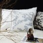 SOGA 45cm Throw Pillow Cream White Wide Border with Branch and Pine Needle