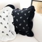 SOGA 45cm Throw Pillow Black Ruffled Square Decorative Cushion