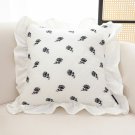 SOGA 45cm Throw Pillow White Ruffled Square Decorative Cushion