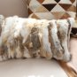 SOGA 30cm Throw Pillow Coffee Rabbit Fur Lumbar Warm Cozy Decorative Cushion