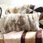 SOGA 30cm Throw Pillow Coffee Rabbit Fur Lumbar Warm Cozy Decorative Cushion