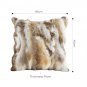 SOGA 45cm Throw Pillow Coffee Rabbit Fur Square Warm Cozy Decorative Cushion