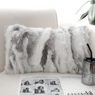 SOGA 30cm Throw Pillow Floral Gray Rabbit Fur Lumbar Warm Cozy Decorative Cushion SOGA 30cm Throw Pillow Floral Gray Rabbit Fur Lumbar Warm Cozy Decorative Cushion