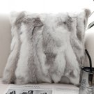 SOGA 45cm Throw Pillow Floral Gray Rabbit Fur Square Warm Cozy Decorative Cushion SOGA 45cm Throw Pillow Floral Gray Rabbit Fur Square Warm Cozy Decorative Cushion