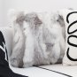 SOGA 45cm Throw Pillow Floral Gray Rabbit Fur Square Warm Cozy Decorative Cushion