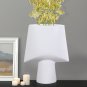 SOGA 21x25.5cm Small White Ornament Geometric Decor Ceramic Vase Flower Pots