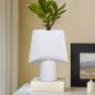 SOGA 21x25.5cm Small White Ornament Geometric Decor Ceramic Vase Flower Pots
