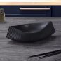 SOGA 37x12.5cm Black Ornament boat shaped plate ceramic food decoration