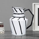 SOGA 23.5x19.5cm Ornament Modern Ceramic Decorative Pitcher Striped Vase SOGA 23.5x19.5cm Ornament Modern Ceramic Decorative Pitcher Striped Vase