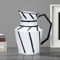 SOGA 23.5x19.5cm Ornament Modern Ceramic Decorative Pitcher Striped Vase