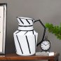 SOGA 23.5x19.5cm Ornament Modern Ceramic Decorative Pitcher Striped Vase