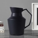 SOGA 23.5x19.5cm Ornament Black Modern Vase Pitcher with Angular Handle