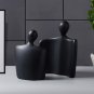 SOGA Ornament Set of 2 Abstract Human Figurine Sculptures Minimalist Modern