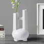 SOGA Ornament Modern Geometric Vase Minimalist Double Tube Abstract Sculpture