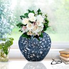 SOGA 21x22cm Blue Small Ceramic Flower Vase Elegant Living Room Home Decor