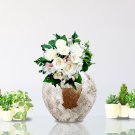 SOGA 21x22cm Gradient White Small Ceramic Flower Vase Elegant Living Room Home Decor