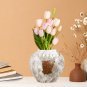 SOGA 21x22cm Gradient White Small Ceramic Flower Vase Elegant Living Room Home Decor