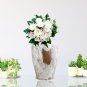 SOGA 30x19cm Gradient White Medium Ceramic Flower Vase Elegant Living Room Home Decor