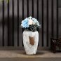 SOGA 30x19cm Gradient White Medium Ceramic Flower Vase Elegant Living Room Home Decor