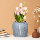 SOGA 21x22cm Grey Small Ceramic Flower Vase Elegant Living Room Home Decor
