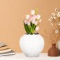 SOGA 21x22cm Plain White Small Ceramic Flower Vase Elegant Living Room Home Decor