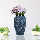 SOGA 30x19cm Blue with White Mini Floral Medium Ceramic Flower Vase Elegant Living Room Home Decor
