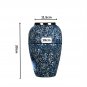 SOGA 30x19cm Blue with White Mini Floral Medium Ceramic Flower Vase Elegant Living Room Home Decor
