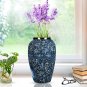 SOGA 30x19cm Blue with White Mini Floral Medium Ceramic Flower Vase Elegant Living Room Home Decor