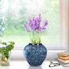 SOGA 21x22cm Blue with White Mini Floral Small Ceramic Flower Vase Elegant Living Room Home Decor SOGA 21x22cm Blue with White Mini Floral Small Ceramic Flower Vase Elegant Living Room Home Decor