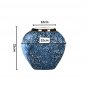 SOGA 21x22cm Blue with White Mini Floral Small Ceramic Flower Vase Elegant Living Room Home Decor