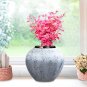 SOGA 21x22cm White and Grey Small Ceramic Flower Vase Elegant Living Room Home Decor
